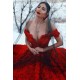 Off-the-Shoulder 3D Floral Printed Ball Gown for Girl Evening Party Dresses