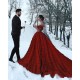 Off-the-Shoulder 3D Floral Printed Ball Gown for Girl Evening Party Dresses