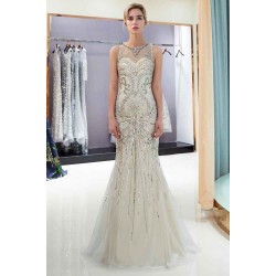 MARVEL Mermaid Sleeveless Long Evening Dresses with Gorgeous Beading