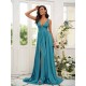 Charming Jersey Ruffles V-neck Sleeveless Bridesmaid Dresses