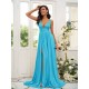 Charming Jersey Ruffles V-neck Sleeveless Bridesmaid Dresses